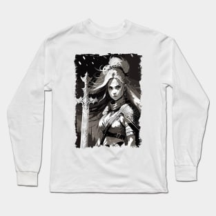 Fierce female viking warrior ready to conquer the world / Norse Mythology Long Sleeve T-Shirt
